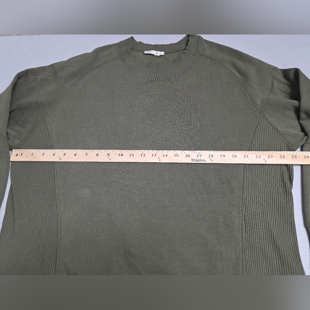 ZENANA Olive Green Ribbed Crewneck Sweatshirt 1X - New Without Tags - Picture 6 of 9